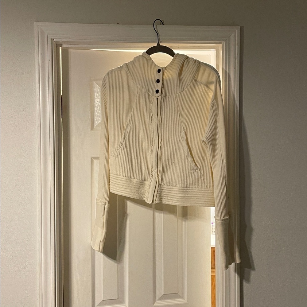 EUC Free People FP One Mason Hoodie Ivory - Picture 3 of 8